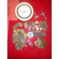 LARGE LOT OF COINS AND A FEW COLLECTABLES - INCL SILVER COINS, MEDALS,TOKENS, a toy car 1969 RIVIERA