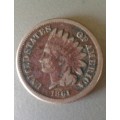 1861 USA WHEAT PENNIE COIN