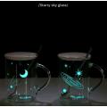 Night Light Heat-Resistant Glass Mug With Handle & Lid