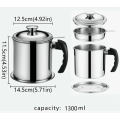 Stainless Steel Oil Pot With Filter 1.3 Litre