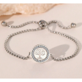 Stainless Steel Bracelet With Exquisite Tree Of Life And Money Tree Pendant