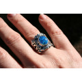 Hand carved Sterling Silver Opal ring, Royal, Classic
