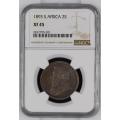 **REDUCED** SCARCE 1893 ZAR TWO SHILLINGS - NGC GRADED XF45!