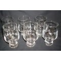Vintage - 1980 - Set of 6 Ruby Cut Drinking Glasses ..................................
