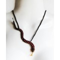 Handcrafted3D Beaded Snake Pendant Necklace