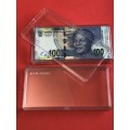 147mm x 71mm ,Banknote Clear Box. Fit 100 Rand Banknote