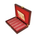 Wooden Coins Display Case Capsules Holder Storage Coin Collection Box. 26mm x 50pcFit R5 Coin