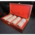 Wooden coins display case capsule holder storage coin collection box. 46mm x 40pcs. Inner.