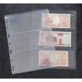 A4 Nine holes, Banknote Album page, 3 Packet, Hard!!!