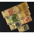 500 Euro To 5 Euro, 24k Gold Plated Replica!!! Banknotes.