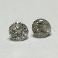0.10 Ct 2 x Salt and Pepper I3 - Pique Round Brilliant Melee Diamonds