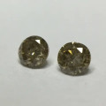 0.10 Ct 2 x Fancy Yellowish Brown Si1 - SI2 Round Brilliant Melee Diamonds
