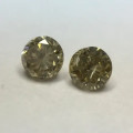 0.12 Ct 2 x Fancy Yellowish Brown Si1 - i2 Round Brilliant Melee Diamonds