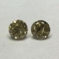 0.12 Ct 2 x Fancy Yellowish Brown Si1 - i2 Round Brilliant Melee Diamonds