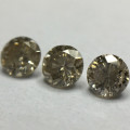0.165 Ct 3 x Fancy Yellowish Brown Si1 - I1 Round Brilliant Melee Diamonds