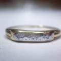 0.02 Ct 14K Gold 3 x Single Cut Diamond Ring