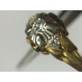 0.12 Ct VVS Diamond 14K Gold and Platinum Art Deco Ring