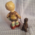Vintage Hummel Style Boy & Dog Figurine