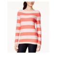 Tommy Hilfiger Women Pink Heathered Lace Trim Pullover Sweater/Jersey Size - L