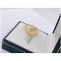GOLD Signet Mens ring with diamonds