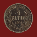 1904 Wilhelm ii German East Africa 1/4 Rupie Silver coin
