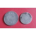 India Half Rupee and Quarter Rupee silver coin lot - 91.7% Silver