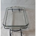 ANCHOR BAKING DISH WITH STAND , FROM OVEN TO TABLE