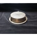SEVEN PIECE SILVER PLATED COASTER SET