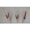 three flute GLASSES / bid per glass