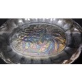 A LARGE LUSTER PRESSED  GLASS  SERVING DISH / BOWL