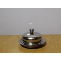 METAL BUTTER DISH WITH GLASS INNER