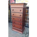 LOVELY WETHERLEY,S  TALLBOY 5 DRAWER CHEST OF DRAWERS  /  BUYER MUST COLLECT EDENVALE JHB