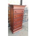 LOVELY WETHERLEY,S  TALLBOY 5 DRAWER CHEST OF DRAWERS  /  BUYER MUST COLLECT EDENVALE JHB