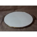 PORCELAIN CAKE STAND SILVER PLATED RIM