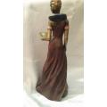 AFRICAN LADY FIGURINE  ORNAMENT 30 X 12 CM