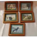 SET OF 5 WALL DECOR PICTURES 11 X 9 CM