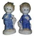 BOY AND A GIRL PAIR  FIGURINE ORNAMENT 15 CM X 7 CM