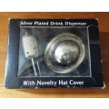 Silver Plated Drink Dispencer and Novelty Hat Cover