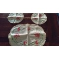 3 PIECE TABLE / TRAY CLOTHS  40CM AND 20 CM