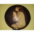 Praying Girl on Tile Plaque 15 cm and 10 cm