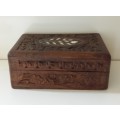 Carved Wood Jewellery / Trinket Box