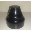 Black solld glass bottle stopper  or paperweight - top 5 cm , bottom 2.8 mm