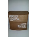 Wood Trinket box  2 draw 19 x 17 x 10 cm