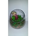Glass Vase with plastic plant display decor