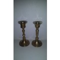 Brass  pair of candle stick holders 8 cm
