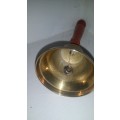 Brass  bell with wood handle  7 x 18 cm