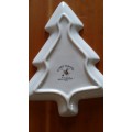 Festive Collection  Royal Worcester Tree Shaped Serving Platter Dancing Tree Clare Mackie 25 x 21 cm