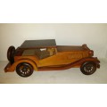 Large Vintage Wooden Car 38 cm x 12 cm x 15 cm