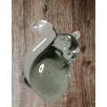 Solid Glass Squirrel  ornament / Paperweight  7 x 5 cm