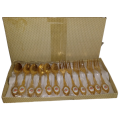 12pc - 24ct Gold Plated Eetrite Tea spoons and Cake forks   (Nice with Royal Albert)